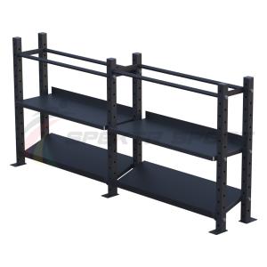 Купить Модульный стеллаж для гантелей, гирь и медболов 2580х430х1200 (2 секции) в Октябрьске 