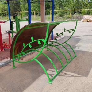 Купить Велопарковка крытая, с веточкой, цв. зеленый в Октябрьске 