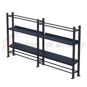 Купить Модульный стеллаж для гантелей, гирь и медболов 3780х430х1950 (2 секции) в Октябрьске 