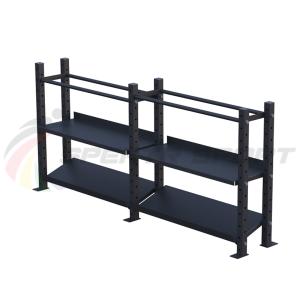 Купить Модульный стеллаж для гантелей, гирь и медболов 3780х430х1200 (2 секции) в Октябрьске 